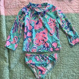 Lilly Pulitzer two piece rash guard swim